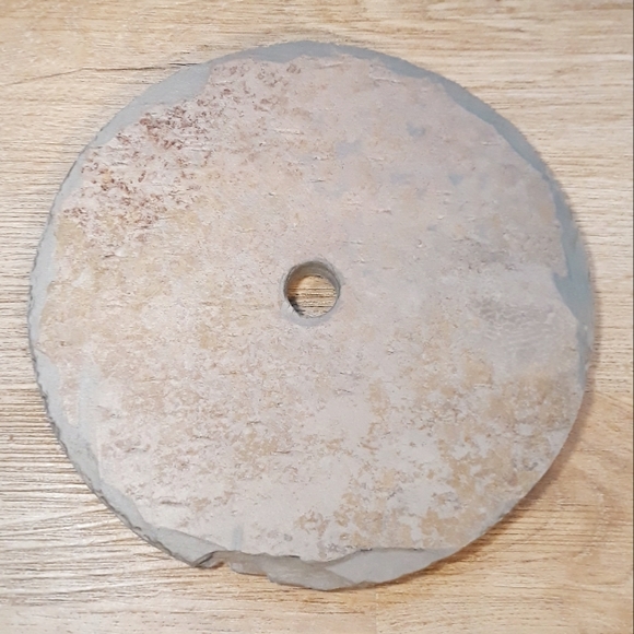 Gray Slate Circular Disc - Paver Stone with Hole in Center 8 1/4" - Picture 3 of 12